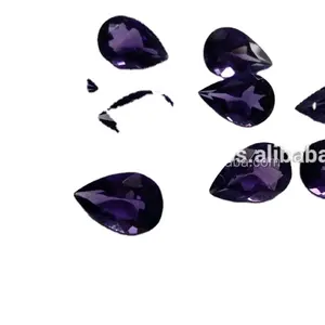 Loose Amethyst Gemstone Purple Color Pear Shaped 8X12 MM Top Quality Faceted Cutting Jewelry Making Stone On Custom Orders