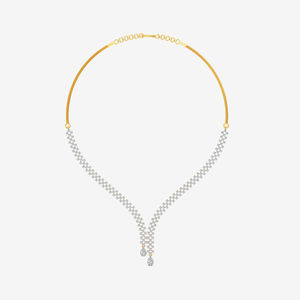 Collar de diamantes redondos en oro rosa, oro blanco y plata, cultivados en laboratorio, certificados por IGI, color D E F, joyería elegante y atemporal. - Product Image 1