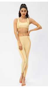 Conjunto de Leggings y Sujetador Deportivo de Cintura Media para Mujer, Color Sólido, Transpirable, Elástico en Cuatro Direcciones, Ligero, para Yoga, Fitness y Ejercicio - Product Image 5