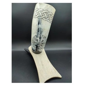 Lujo hecho a mano Medieval fiesta tema vikingo beber cuerno Natural Animal estilo hecho a mano superior decorativo Drinkware pulido - Product Image 1