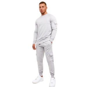 Ensemble 2 pièces slim fit, vêtements de sport décontractés personnalisés, survêtements légers de haute qualité, survêtements d'entraînement en molleton technique uni - Product Image 6