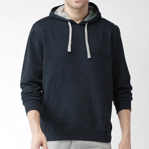 เสื้อฮู้ดผ้าฝ้าย100% สำหรับผู้ชายผ้าฟลีซปักแบบสวมหัวทรงโอเวอร์ไซส์ผ้าพัฟหรูหราย้อมสีเรียบ - Product Image 5