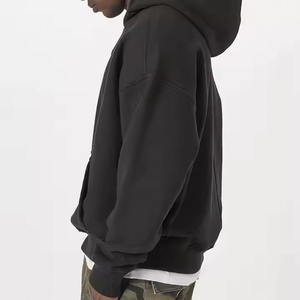 เสื้อสวมหัวแบบสั้นมีฮู้ดของผู้ชายแบบพรีเมียมพร้อมฮู้ดพอง100% มีฮู้ดผ้าคอตตอนผ้าเกล็ดปลาเทอร์รี่สี่เหลี่ยมสำหรับผู้ชาย - Product Image 4