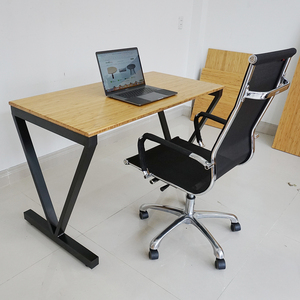 Modern Bamboo <b>Computer</b> <b>Desk</b> 120x60cm Assembled with Iron Legs - Product Image 5