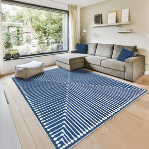 Alfombra Adiva Jacquard Tejida a Máquina, Estilo Liso, Diseño Geométrico, Pelo Corto, Lavable, Base de Algodón, Antideslizante, Poliéster para el Hogar - Product Image 4