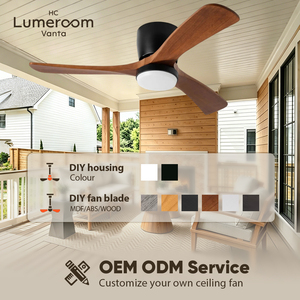 Ventilateur de plafond avec lumière et télécommande, en stock aux États-Unis, 42 pouces, en bois massif, montage encastré, profil bas, moteur DC silencieux, 6 vitesses - Product Image 4