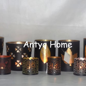 Hierro hecho a mano decoración del hogar Mesa decoración Navidad vela votiva Pilar soporte boda regalo decorativo artículo grabado trabajo - Product Image 1