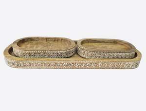 Tazón de bandeja para servir postres de Chocolate de Metal de madera de estilo árabe 100% seguro para alimentos nuevo diseño para Diwali disponible precio al por mayor - Product Image 5