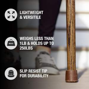 ไม้เท้าทำมือขายดีที่สุด ด้ามจับทรงโค้งทำจากไม้โอ๊คบิด ดีไซน์ทันสมัย ปรับแต่งได้ เหมาะสำหรับใช้งานกลางแจ้ง - Product Image 2