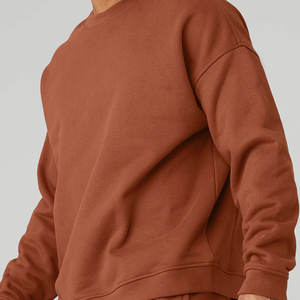 Chemise à manches longues pour hommes en coton automne hiver mode classique surdimensionné col en O décontracté lettre imprimé sweat éponge polaire sueur - Product Image 4