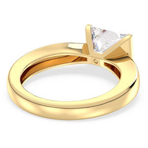 Anillo de moissanita solitario corte princesa REYES en plata de ley 925 con 14K chapado en oro amarillo Regalo de Cumpleaños joyería fina - Product Image 4
