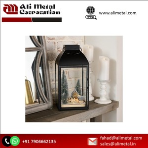 Exquisita vela de madera Linterna Decoración ecológica para el hogar para Navidad y celebraciones festivas - Product Image 3