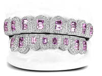 Perhiasan Vidhi, Grillz Vintage Trendy Custom, Lapisan Emas 14K, Perak Sterling, Perhiasan Tindik Gigi Berlian