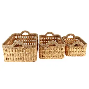 Seagrass Trim Water Hyacinth Rectangle Sustainable Natural Color Multifunction Home Storage & Organization