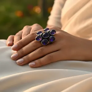 Bague en améthyste pour femme avec argent sterling 925, pièce maîtresse pour un usage quotidien - Product Image 3