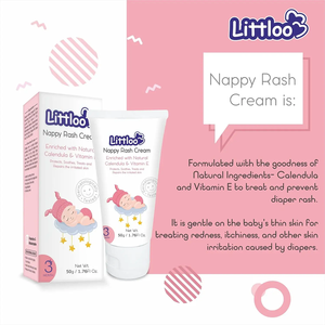 Vente en gros de Littloo Nappy Rash Cream Crème de couche pour bébé avec des ingrédients naturels pour bébé par les exportateurs-50g - Product Image 3