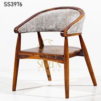 Chaise de salle à manger en bois massif de style indien, design rustique, artisanale, pour usage intérieur/extérieur