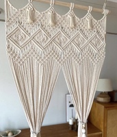 Accessoires faits main bohèmes, décoration en coton, grande tapisserie murale, rideau de porte en macramé suspendu