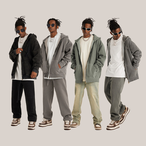 เสื้อฮู้ดขนแกะแบบรูดซิปซิปแบบเต็มตัวมีฮู้ดน้ำหนักมากวินเทจโลโก้ที่กำหนดเอง - Product Image 2