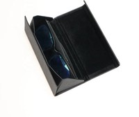 Étuis à lunettes de soleil en cuir PU avec logo de couleur personnalisée, boîtes à lunettes pliables, étui à lunettes, étui à lunettes de soleil, emballage