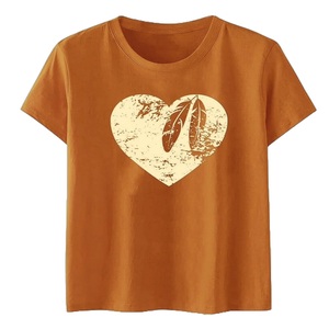 Wholesale Women's Teenagers 100% Cotton Solid Jersey Lightweight Soft Crew Neck Casual Printed Blank Eco-Friendly Breathable - Product Image 4