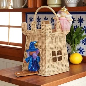 Panier en rotin en forme de château pour enfants, paniers de rangement faits à la main, rotin naturel, moderne, multifonction, fabriqué au Vietnam - Product Image 2