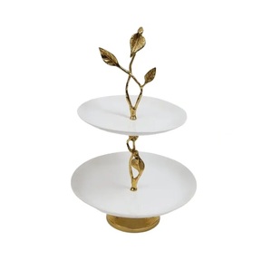 Customized powder coated <b>cake</b> <b>stand</b> premium quality metal <b>cake</b> <b>stand</b> marble top silver base serving and display <b>cake</b> <b>stands</b> - Product Image 3