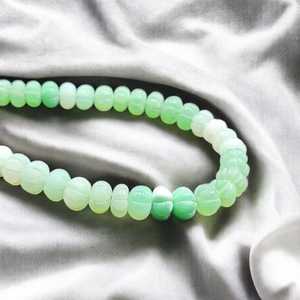 Péruvienne Vert Opale Sculpté Melon Perles Collier 8-10mm Bijoux Faits À La Main Style Mondial 2025 Tendance Femmes Pierre Naturelle Pièce - Product Image 5