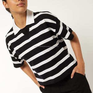 T-shirt polo court à manches courtes avec logo personnalisé Fit2Fight, col en V sexy, polo pour femme, polo de golf pour femme - Product Image 3