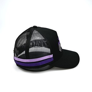 Casquettes de camionneur personnalisées ODM avec bandes latérales, fabricant de chapeaux vietnamiens, casquettes de camionneur rayées, logo personnalisé, activité de plein air, multicolores - Product Image 3