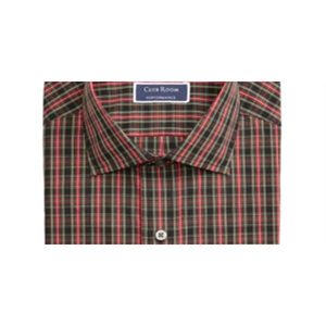 Camicia Classica da Uomo in Tartan, Vestibilità Regolare, Elasticizzata, Antipiega, in Popeline, Formale Rossa, Taglia 17, Autunno - Product Image 5