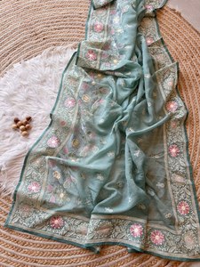 Độc quyền siêu hit thiết kế đoạn đường nối sẵn sàng Hot & khá nhìn mượt nghiền vải <span class=keywords><strong>Saree</strong></span> Bộ sưu tập phong cách Ấn Độ - Product Image 4