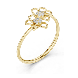 Bague en diamant de laboratoire à motif floral, 0,056 CT de diamants de laboratoire VVS-VS EF au total, disponible en or 18 carats, 14 carats, 10 carats et argent 925 - Product Image 5