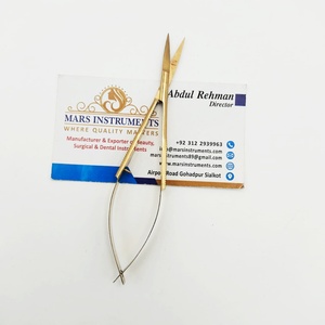 Ciseaux à ressort au plasma doré, lame droite en acier inoxydable, coupe-cuticule durable pour cils, fil à sourcils - Product Image 3