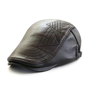 หมวกเบเร่ต์อังกฤษสำหรับผู้ชาย, ใหม่หมวกจิตรกรหนังพร้อมหัวเข็มขัดปรับได้แฟชั่นสำนักงานหมวก - Product Image 5