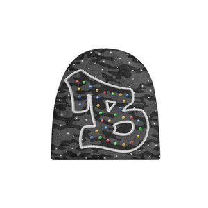 Unisex Camouflage Beanie Embroidered Number 13 Colorful Rhinestones Breathable Waterproof Street Style <b>Winter</b> Travel Hat for - Product Image 1