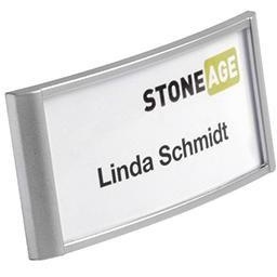 Metallic Silver <b>Name</b> <b>Tag</b> 74x34mm Transparent Durable 10/Pack Classic Design Badge Holder Accessory - Product Image 1