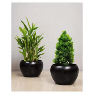 Ensemble de 3 jardinières en métal gratuites avec une élégante bande dorée, parfaites pour les jardins extérieurs et la décoration de la maison. & Vase haute vente - Product Image 3