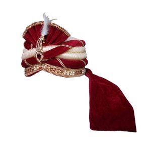 Hombres Terciopelo Seda Marwadi Look Safa Pagdi/Pagri para Novio Dulha Matrimonio (Multicolor, 22,5 Pulgadas Tamaño) - Product Image 2