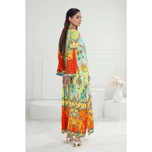 Kaftan en coton et soie non cousu pour femme, multi-saisons, grande taille, respirant, en georgette, longueur genou, taille unique, loisirs, été - Product Image 6