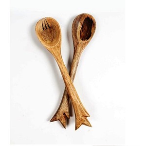 Accessoires de cuisine uniques, ensemble de cuillères à salade en acacia, écologiques, lavables au lave-vaisselle, ustensiles à salade pour la maison et la cuisine, fabriqués en Inde - Product Image 1