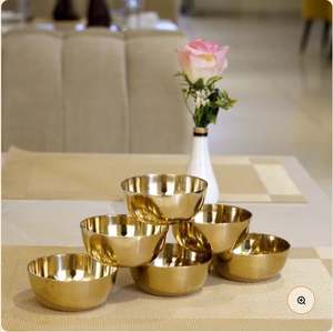 Kansa Katori Laiton Globe Bronze Bols Élégant Plain Esthétique Métal Dîner et Lunchware - Product Image 3