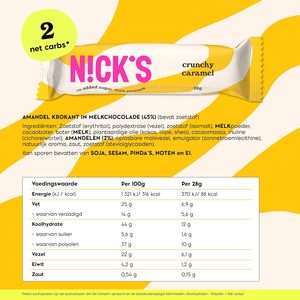 NICKS Crunchy Caramel <b>bar</b> with crispy caramel & almonds wrapped in milk chocolate 21x28g - Product Image 3