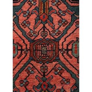 Alfombra Kiaan Grande de Lana Anudada a Mano, Rectangular, con Medallón Abstracto Rojo Naranja para el Hogar - Paem-317, para Entrada, Pasillo, Sala de Estar - Product Image 3