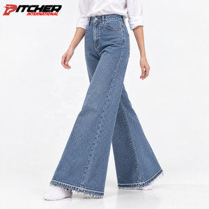 Jeans en denim pour femmes brodés sur mesure, jeans tendance pour les marques de boutiques, production en gros sous marque privée - Product Image 4