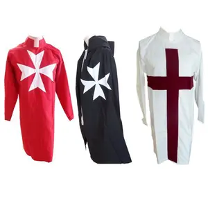 Colore personalizzato rosso nero bianco tunica cavalieri uniformi templari