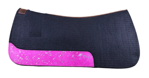 Tapis de selle profilé Western en feutre de laine 100% Siège en cuir 1 pouce d'épaisseur Confort optimal Coussin d'équitation équestre personnalisable - Product Image 2