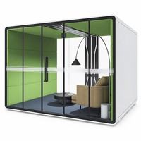 Cabine Acoustique Intelligente Moderne en Aluminium Insonorisée pour Bureau à Domicile, Idéale pour l'Étude en Extérieur, l'Intimité et les Appels Vidéo, Modulaire et Extensible