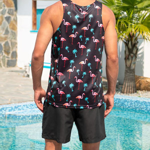 100% Cotton Men's Sleeveless Vest Quick Dry Seamless <b>Singlet</b> with Custom Print Logo for <b>Running</b> - Product Image 4