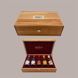 Juego de Regalo de Vinagre Balsámico Giusti, Caja con 5 Botellas de Madera de 100 ml, Set de Regalo Personal - Product Image 1